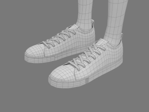 Cartoon Skate Girl Rigged 3D Model