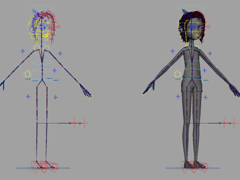 Cartoon Skate Girl Rigged Modelo 3D