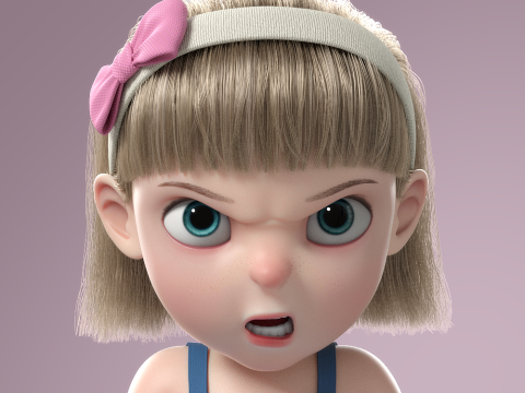 Cartoon Girl Rigged Modelo 3D
