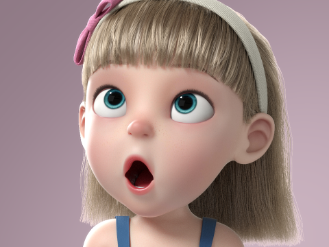 Cartoon Girl Rigged Modelo 3D
