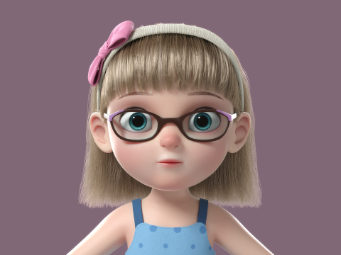 Cartoon Girl Rigged Modelo 3D