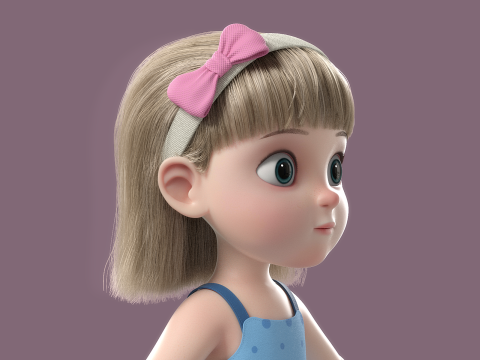 Cartoon Girl Rigged Modelo 3D