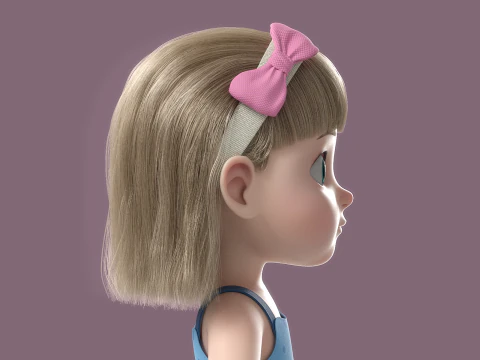 Cartoon Girl Rigged 3D Model
