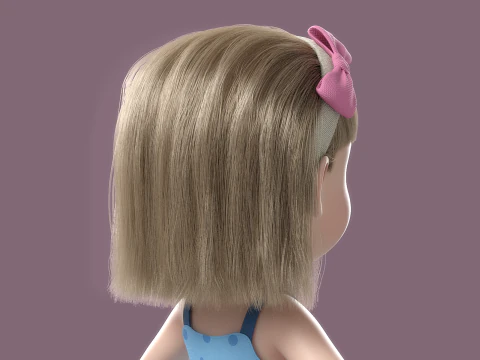 Cartoon Girl Rigged 3D Model