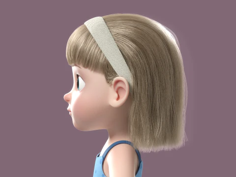 Cartoon Girl Rigged 3D Model