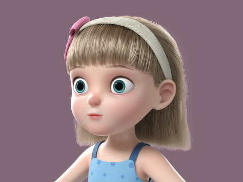 Cartoon Girl Rigged Modelo 3D