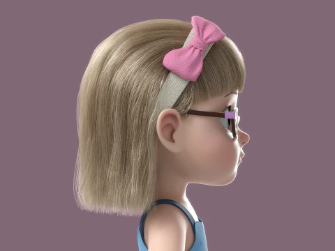 Cartoon Girl Rigged 3D Model