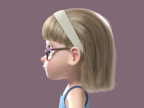 Cartoon Girl Rigged 3D Model