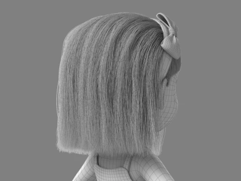 Cartoon Girl Rigged 3D Model