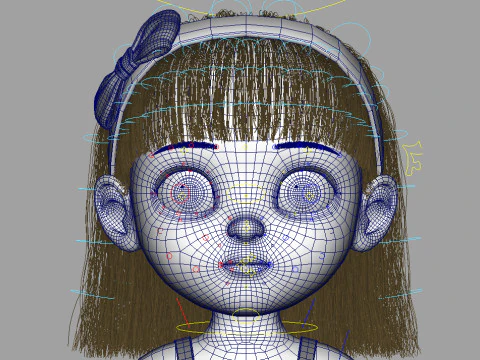 Cartoon Girl Rigged 3D Model