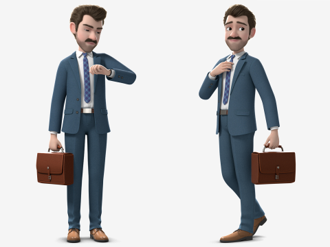 Cartoon Man Rigged Modello 3D