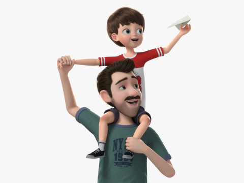 Cartoon Man Rigged Modello 3D