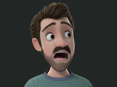 Cartoon Man Rigged 3D Model