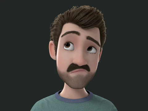 Cartoon Man Rigged 3D Model