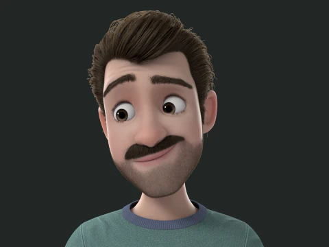 Cartoon Man Rigged 3D Model