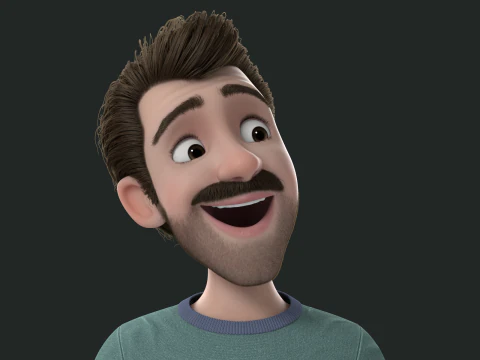 Cartoon Man Rigged 3D Model