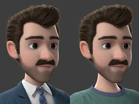 Cartoon Man Rigged 3D Model