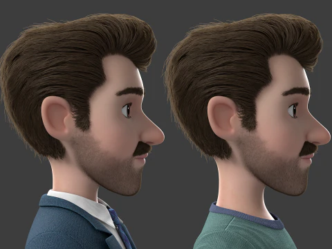 Cartoon Man Rigged 3D Model