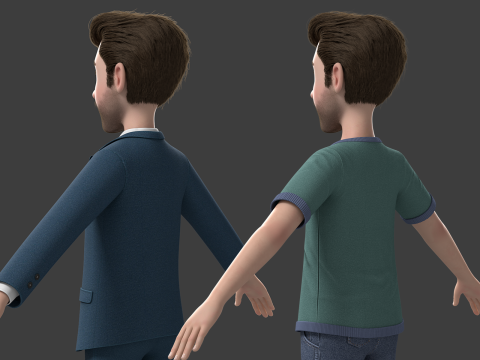 Cartoon Man Rigged Modello 3D