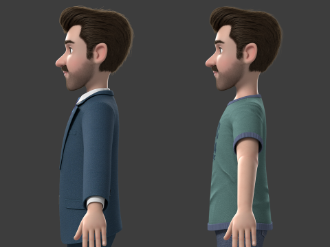 Cartoon Man Rigged Modello 3D