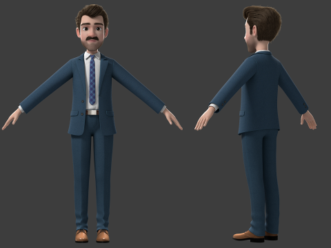 Cartoon Man Rigged Modello 3D