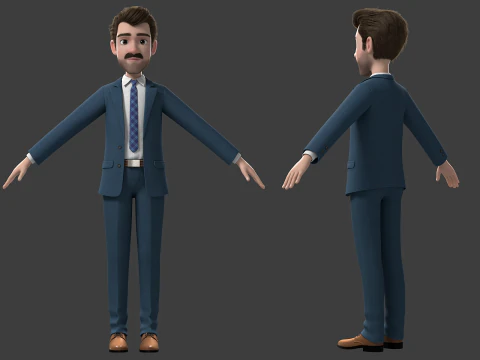 Cartoon Man Rigged 3D Model