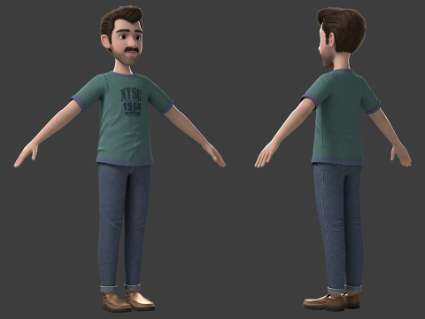 Cartoon Man Rigged Modello 3D