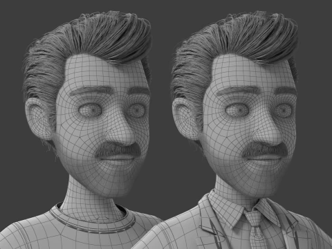 Cartoon Man Rigged 3D Model