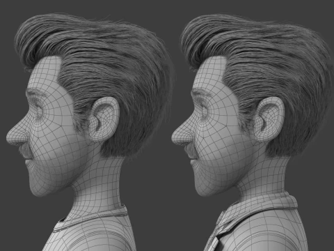 Cartoon Man Rigged 3D Model