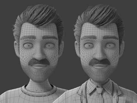 Cartoon Man Rigged 3D Model