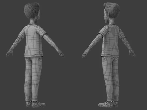Cartoon Man Rigged 3D Model
