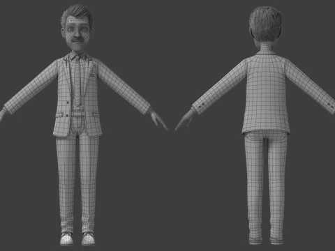 Cartoon Man Rigged 3D Model