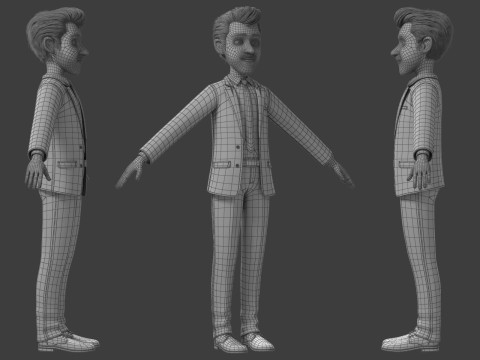 Cartoon Man Rigged Modello 3D