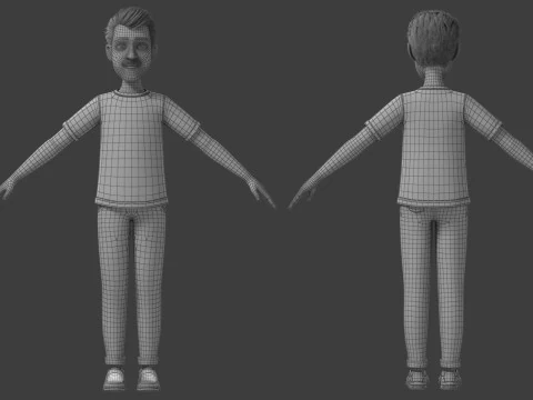 Cartoon Man Rigged 3D Model