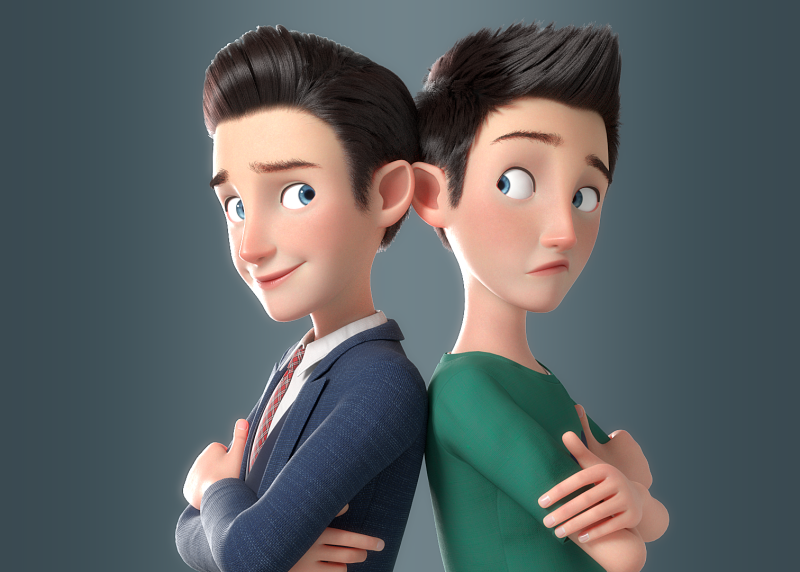 Cartoon Man Rigged 3D 모델 .c4d .max .obj .3ds .fbx .stl .blend