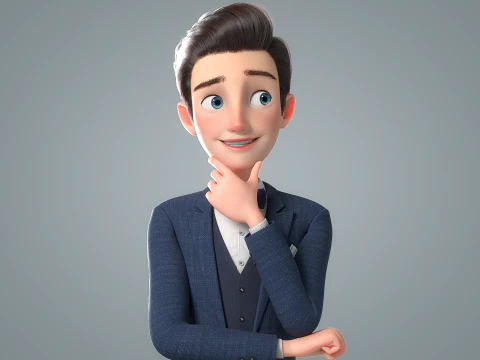 Cartoon Man Rigged 3D Model