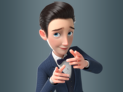 Cartoon Man Rigged 3D 모델