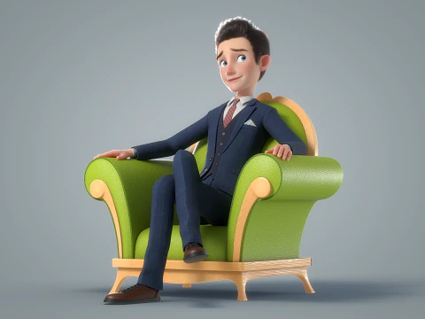 Cartoon Man Rigged 3D Model