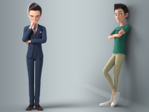 Cartoon Man Rigged 3D 모델