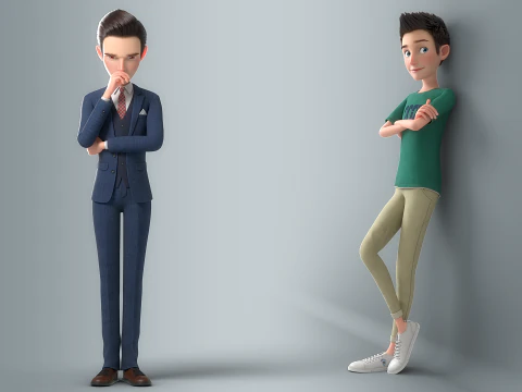 Cartoon Man Rigged 3D Model