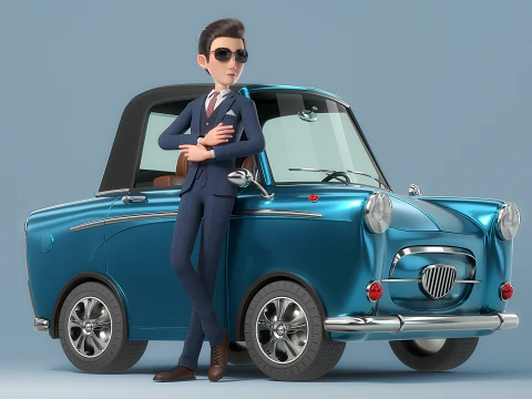 Cartoon Man Rigged 3D Model