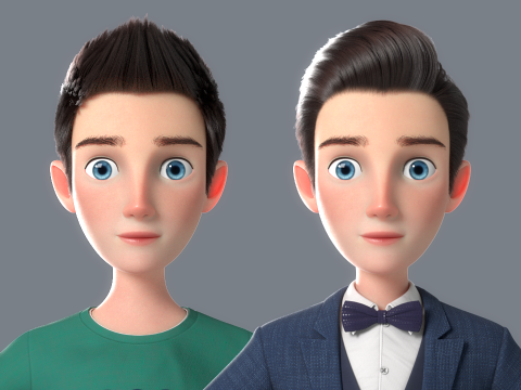 Cartoon Man Rigged 3D 모델