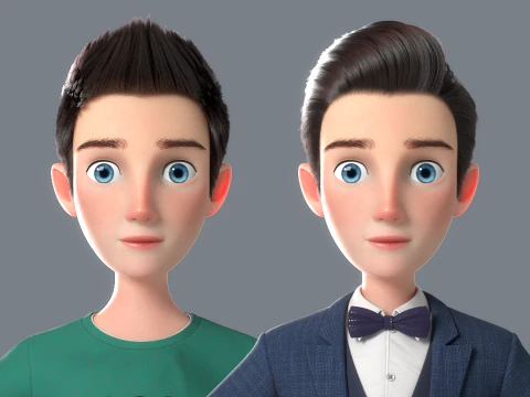 Cartoon Man Rigged 3D Model