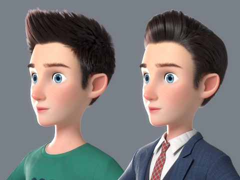 Cartoon Man Rigged 3D 모델
