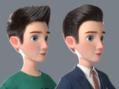 Cartoon Man Rigged 3D Model