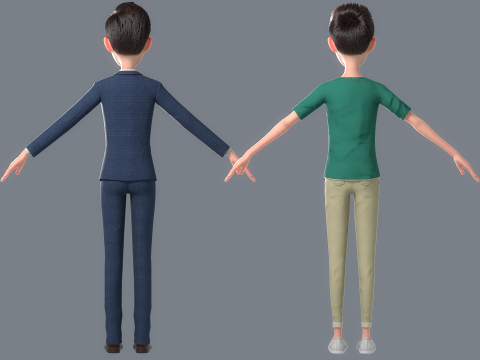 Cartoon Man Rigged 3D 모델