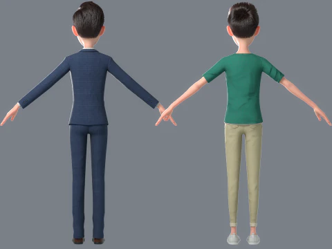 Cartoon Man Rigged 3D Model