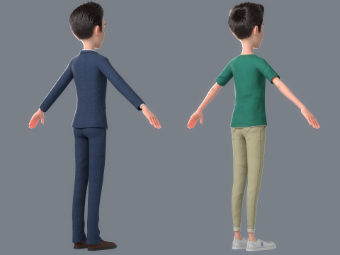 Cartoon Man Rigged 3D 모델