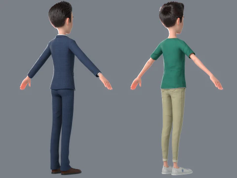 Cartoon Man Rigged 3D Model