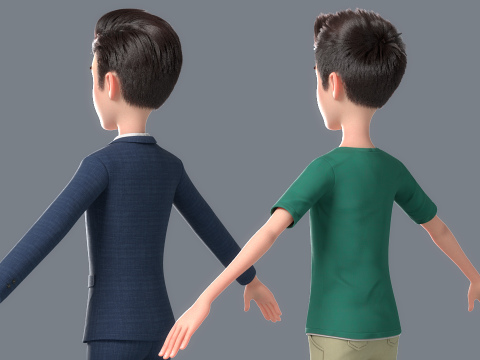 Cartoon Man Rigged 3D 모델